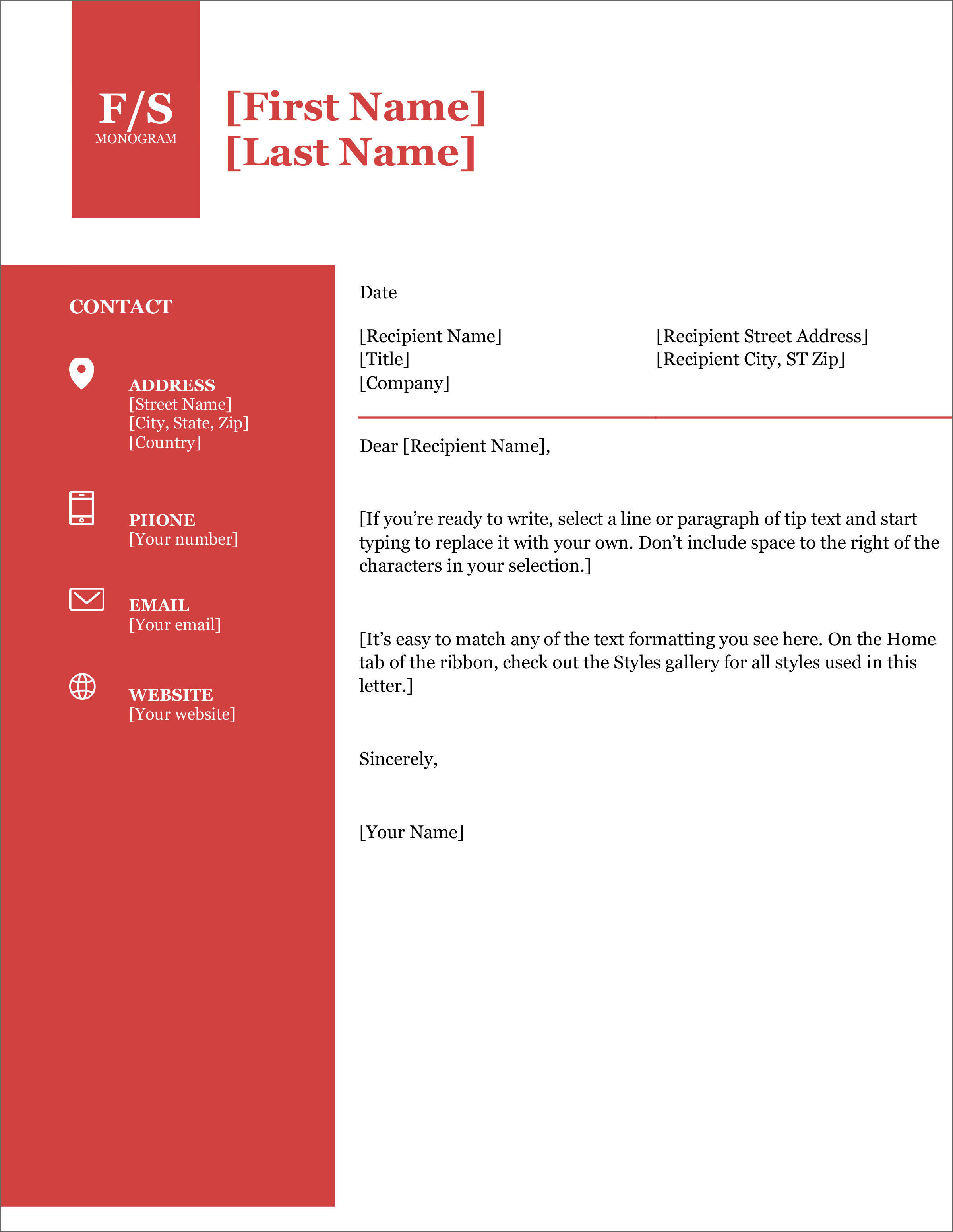 Free download cover letter template microsoft word free